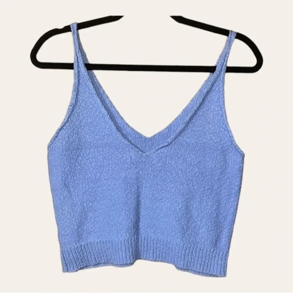 0466. Zara KNIT CROP TOP SPAGHETTI STRAPS SIZE SMALL LILIAC PURPLE - Picture 6 of 6